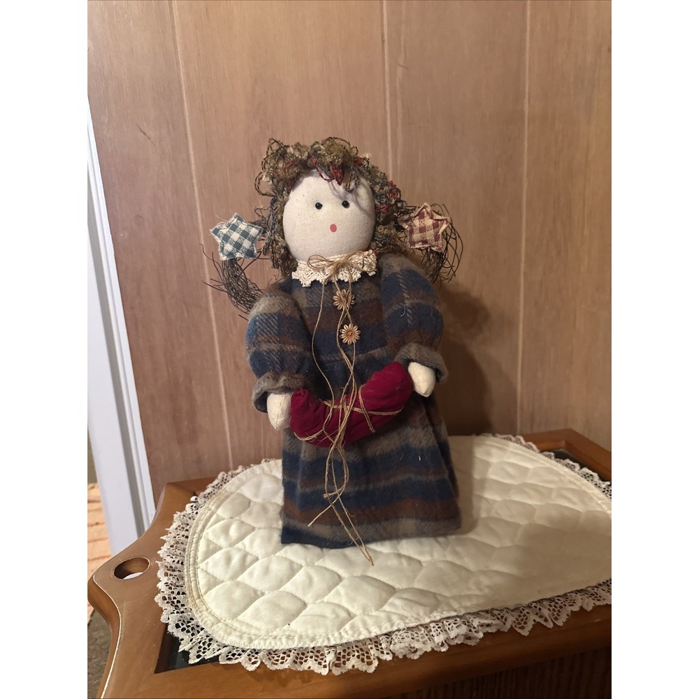 Vintage‎ Americana Decorative Angel Doll Sand Filled Bottom 10"